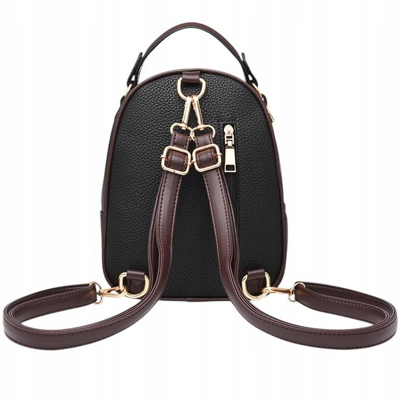 Backpack Bag 2in1 Women's Eco Leather Black Backpack Small Elegant Packaging status original