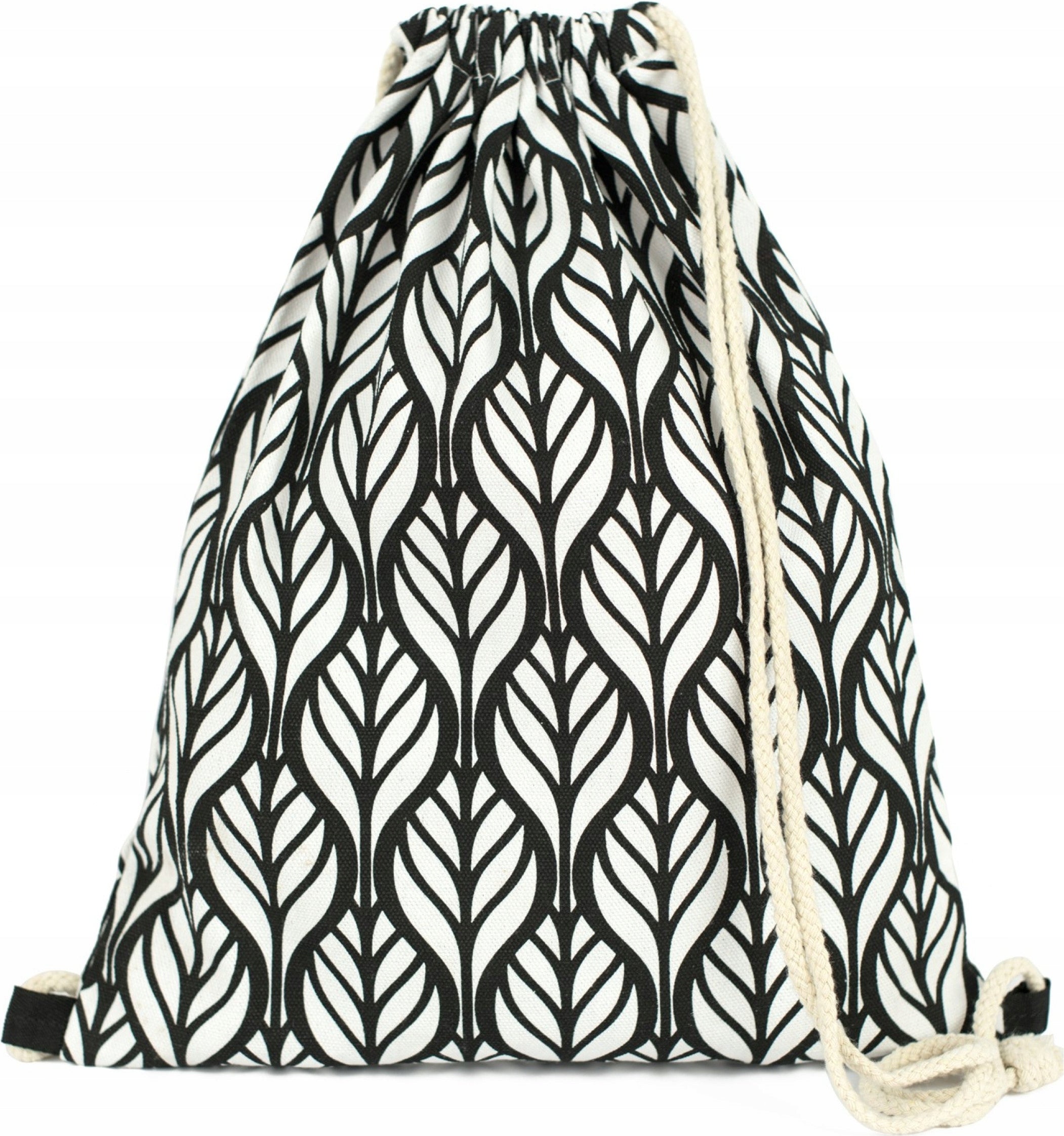 Backpack Bag Geometric Minimalism - Canvas Lightweight Beach Patterns Black
