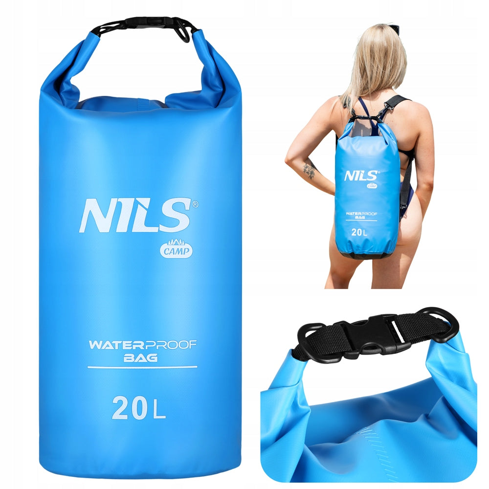 Backpack Bag Waterproof DRY BAG For Kayak Blue NILS 20 L