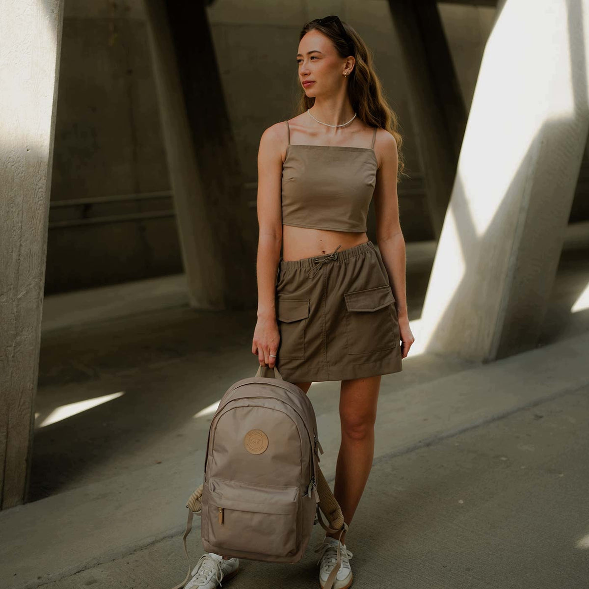 Backpack, Ergonomic School Bag, City, Beige