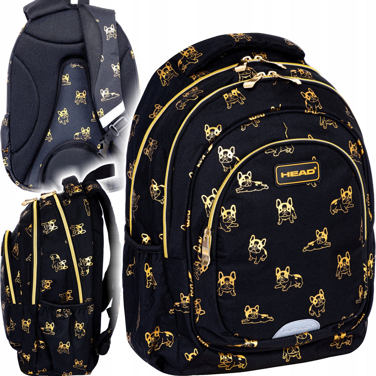 Backpack HEAD GOLDEN FRENCHIE for 1st class, 3-chamber, ERGOBACK system