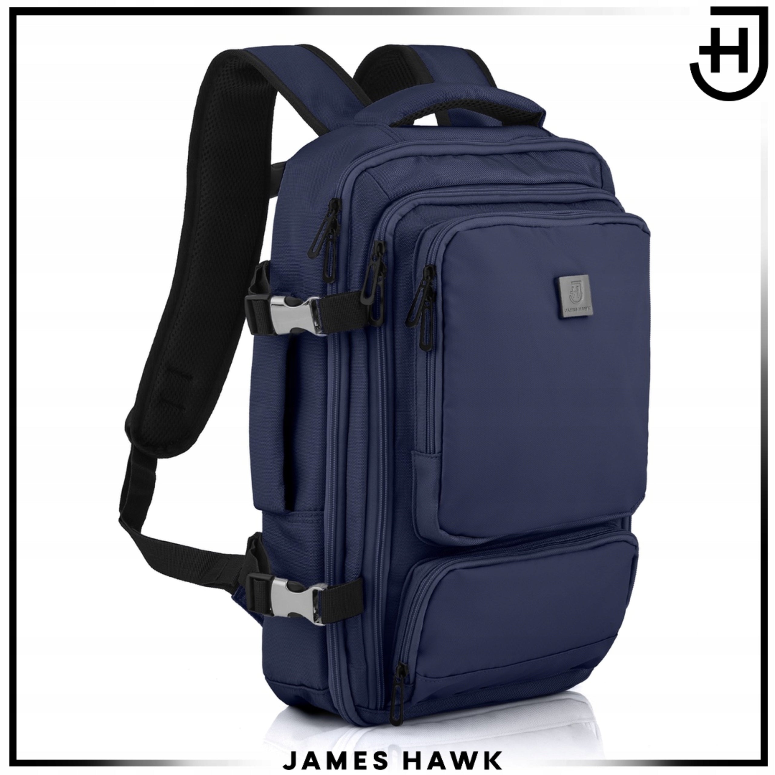 Backpack Hand Luggage for Airplane James Hawk Bag Ryanair 40x30x20 Navy Packaging status original