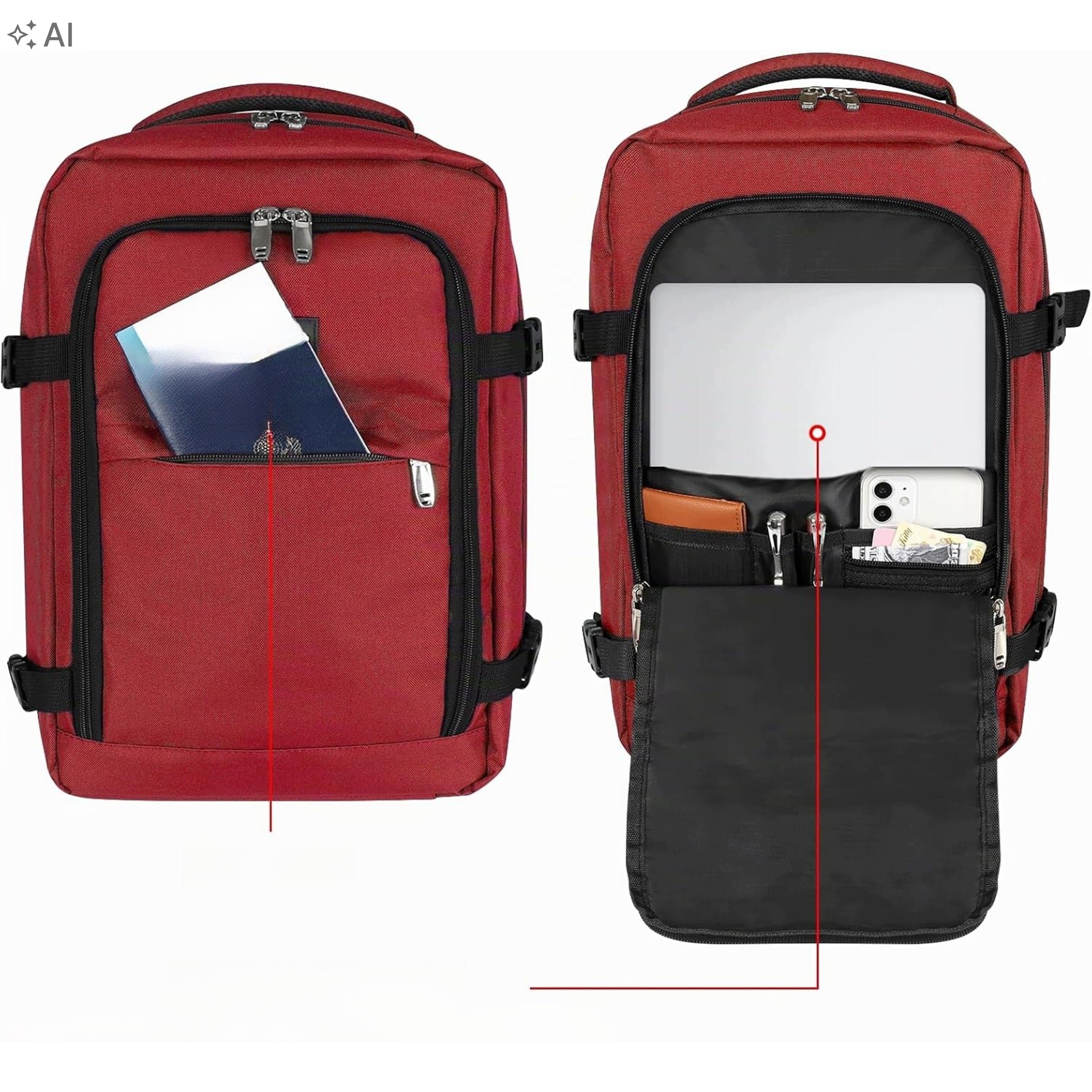 Backpack Handheld 45x36x20 Cabin Bag Hand Luggage For Airplane Brand no brand