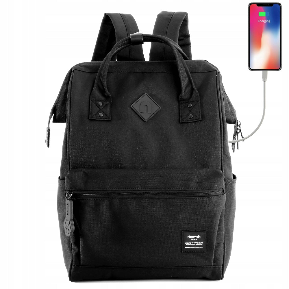 Backpack Himawari 9004 for laptop 14,1 with USB 07 city black
