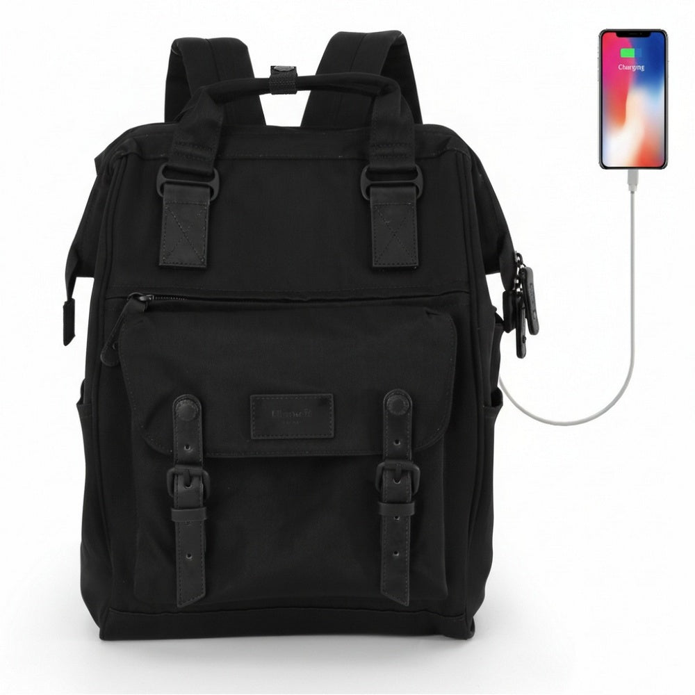 Backpack Himawari 9018 for laptop 15,6" with USB #05 all black