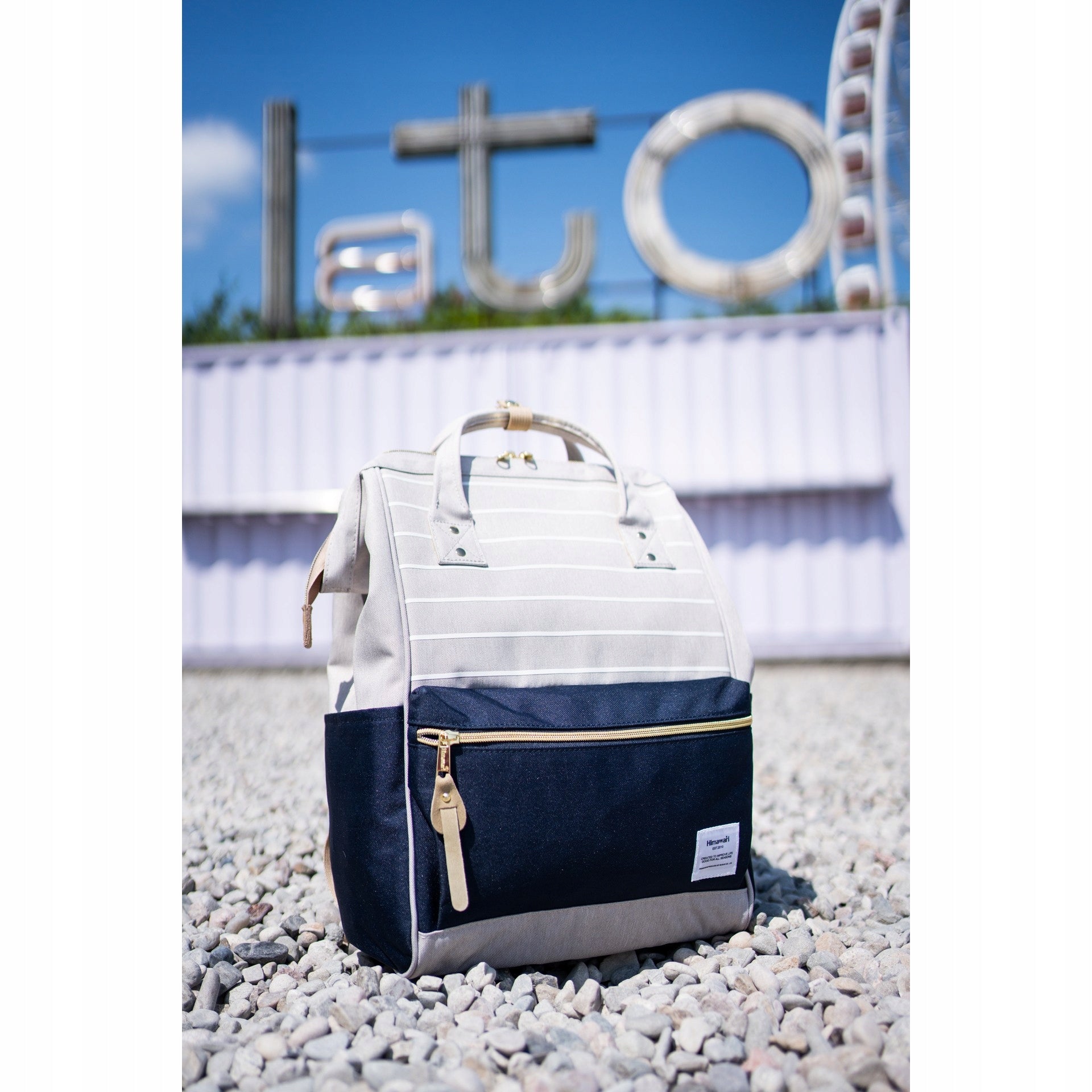 Backpack Himawari Dual M, light grey, navy blue Himawari Gender unisex