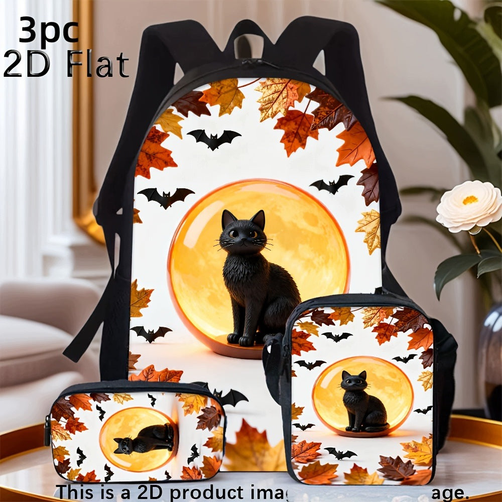 Backpack, Matching Pouch, Crossbody Bag Set - Lightweight Zipper