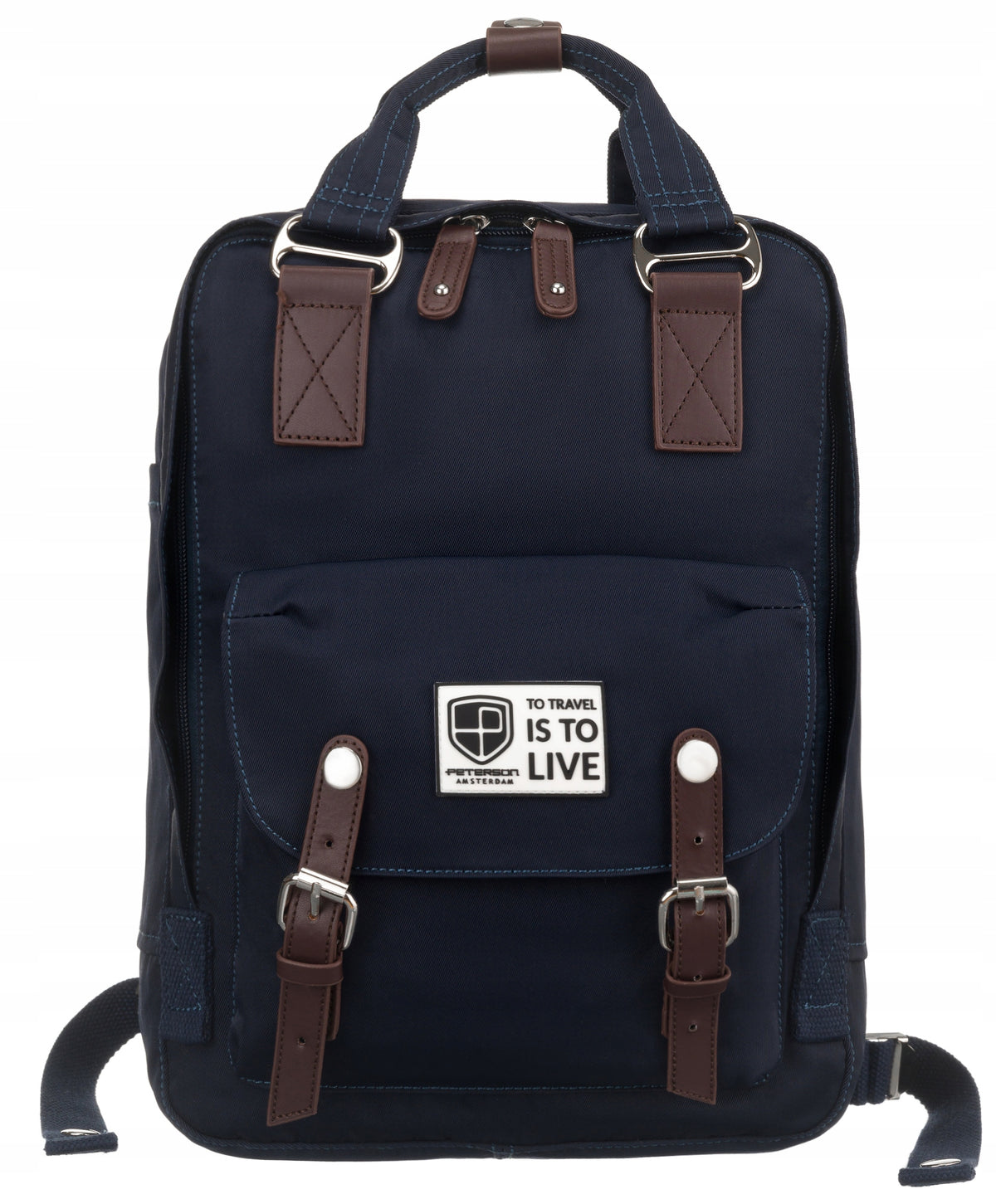 Backpack PETERSON city school PTN 2023-6-1454 navy blue Brand Peterson
