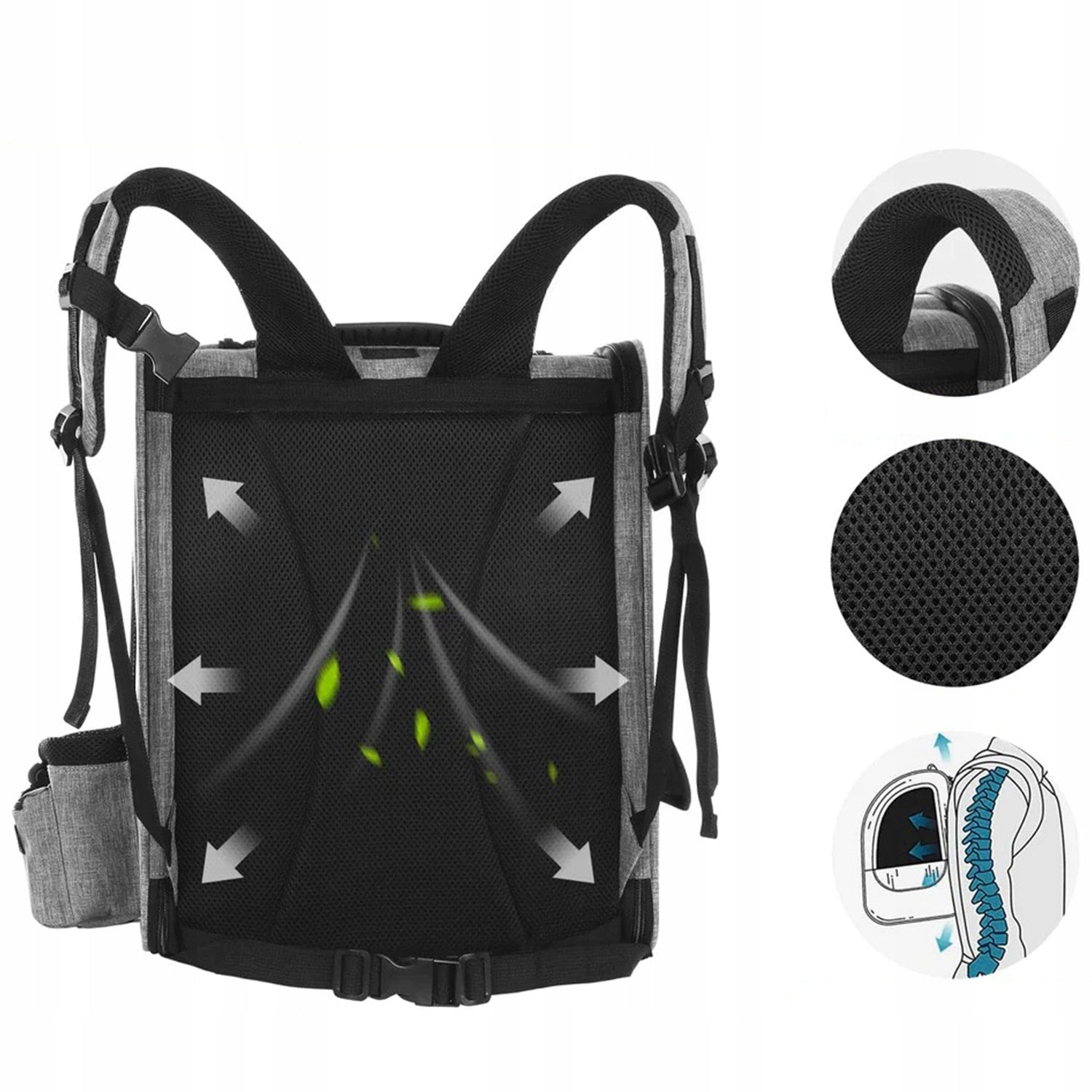 Backpack Pecute 34 cm x 28 cm x 44 cm black Product height 44 cm