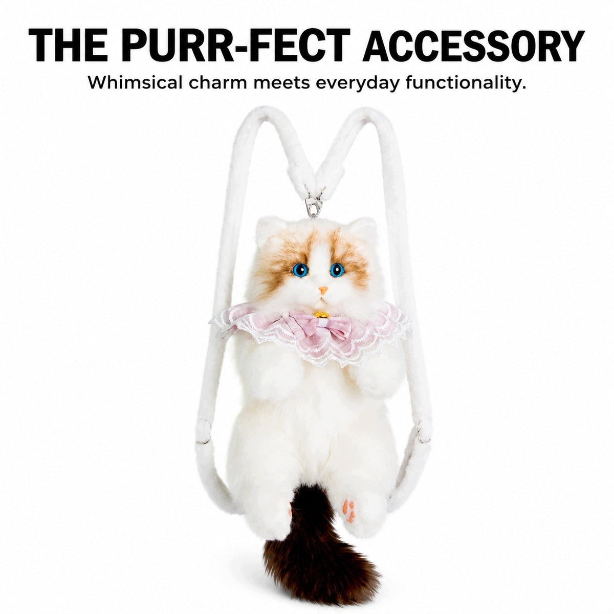 Backpack Plush Cat for Girls Bag Plush Toy Kitten Shoulder Packaging status original