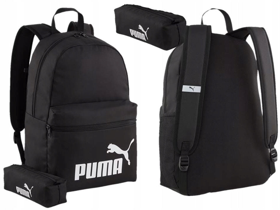 Backpack Puma SET WITH PENCIL CASE for school black 90943-01