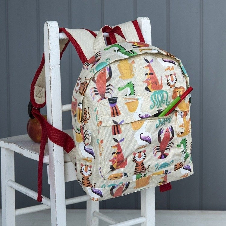 Backpack Satchel Colorful Animals Preschooler Dimensions small (smaller than A4)