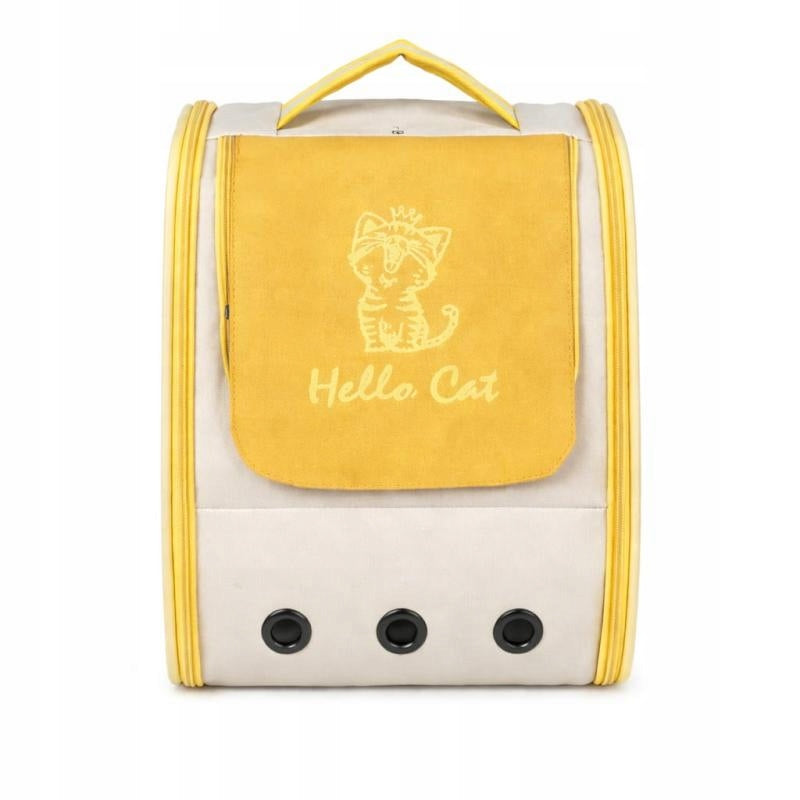Backpack Transporter For Cat and Small Dog HELLO CAT Colour Yellow up to 7,5 kg Packaging status original
