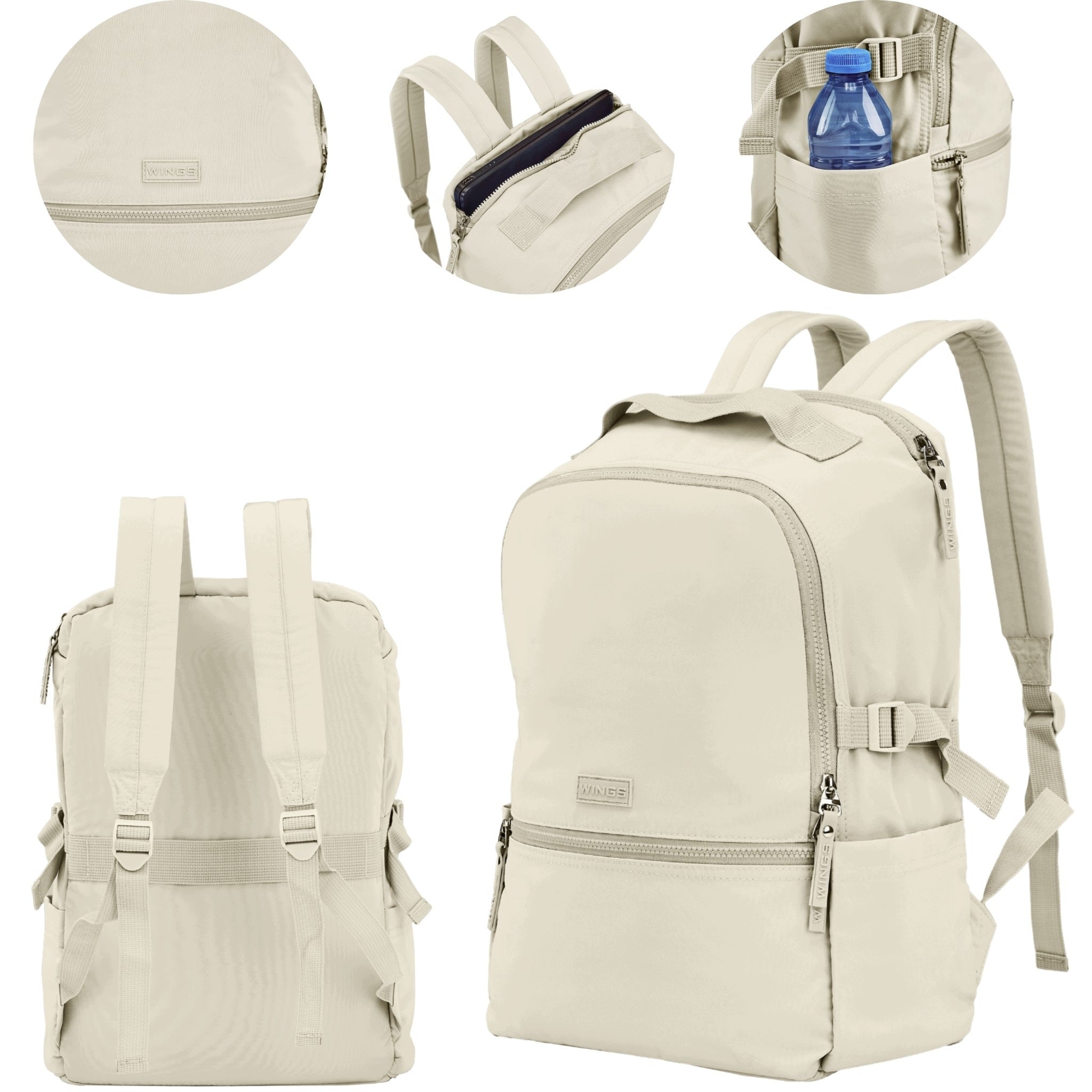 Backpack WINGS SOLENNE 22L laptop 17 inches city for college work and travel