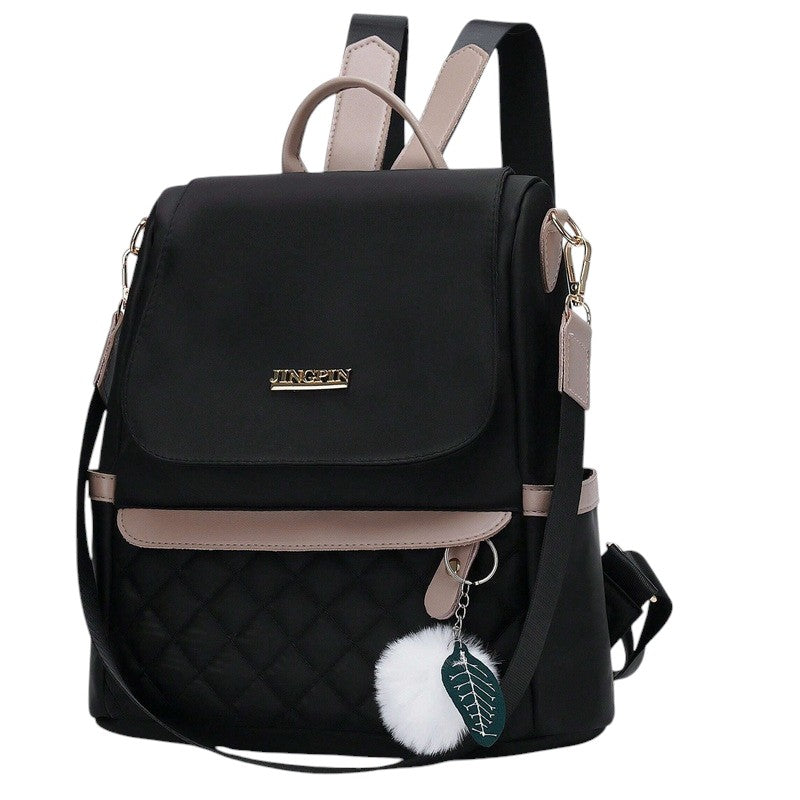 Backpack Women's Bag BLACK 2in1 Backpack Anti-Theft Keychain Pompon Packaging status original