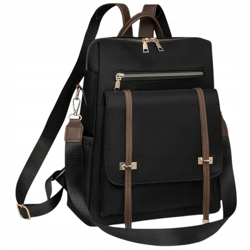 Backpack Women's Bag BLACK 2in1 Backpack Anti-Theft Keychain Pompon
