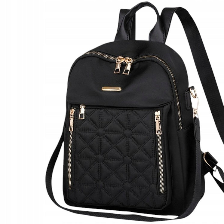 Backpack Women's Bag BLACK 2in1 Backpack for School Work Gold Zippers Packaging status original