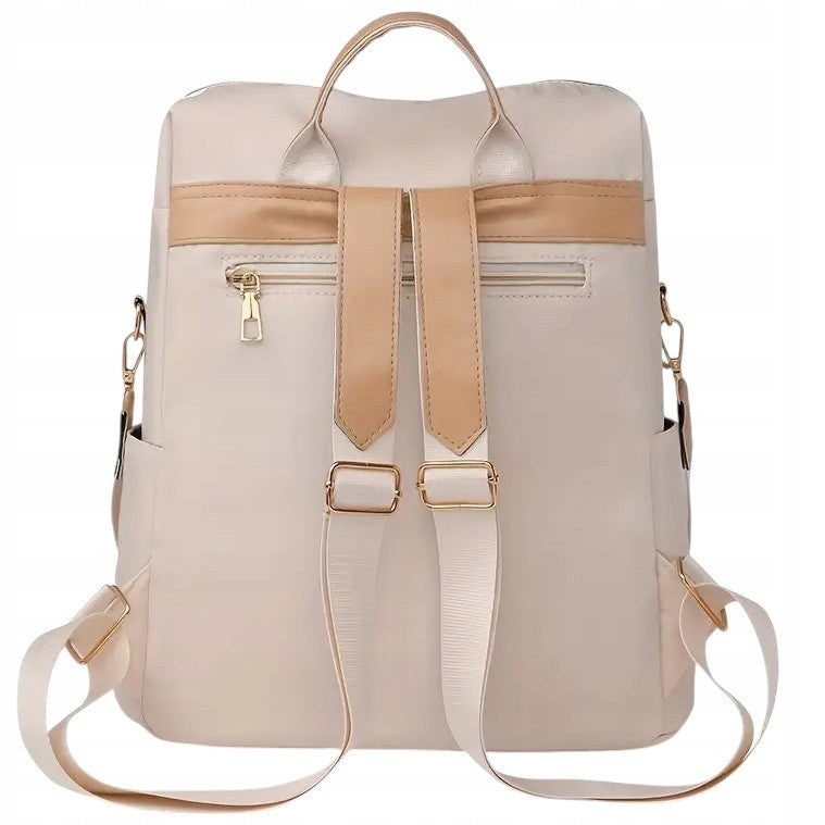 Backpack Women's Bag CREAM 2in1 Backpack for School Work Tassel Beige Brand Likado
