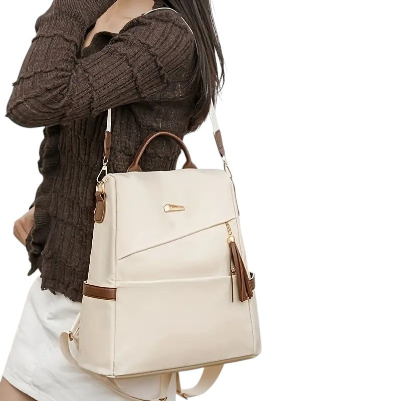 Backpack Women's Bag Cream Beige 2in1 Backpack Anti-Theft Pompon Packaging status original