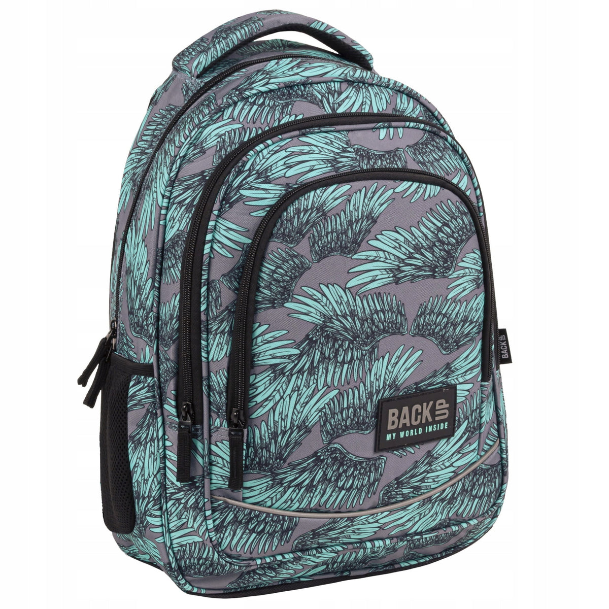 Backpack backup school wings class 6-8 three-chamber grey youth EAN (GTIN) 5901130083305