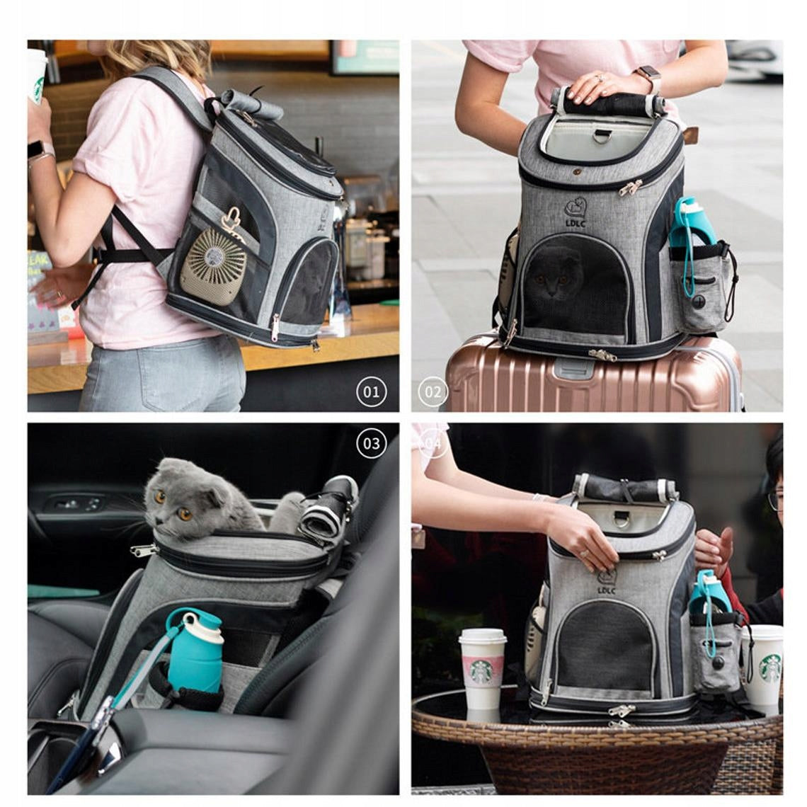Backpack bag cat dog carrier L BLACK PS Kind backpack