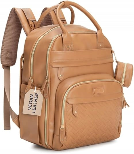 Backpack bag for akcesoria baby brown with changing table organizer Bronze
