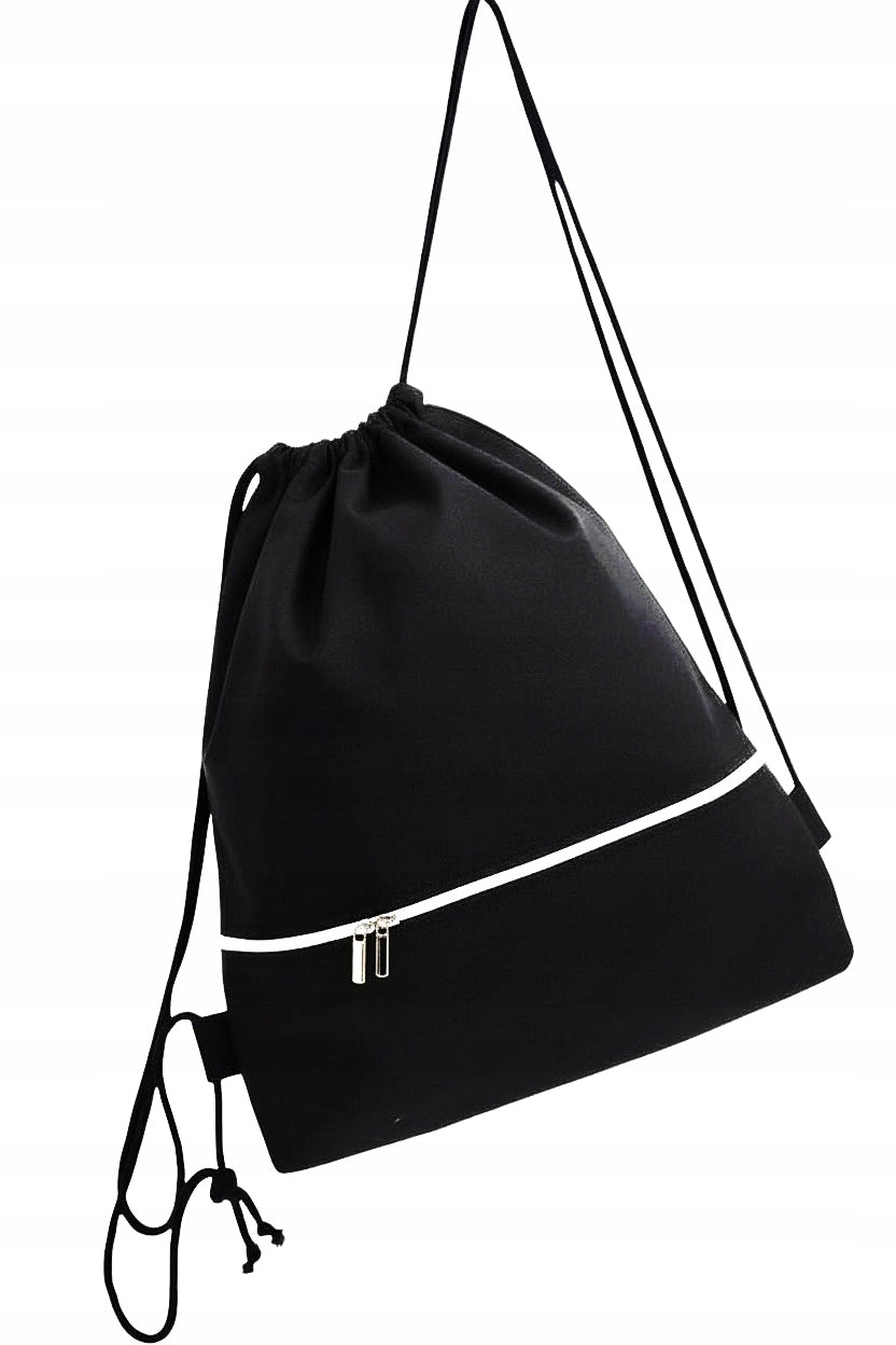 Backpack bag waterproof + pocket with zipper. Black.