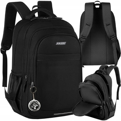 Backpack black 22L Oxford 600D, ergonomic shoulder straps