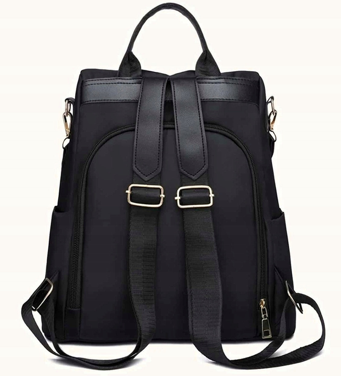 Backpack black roomy 2in1 bag waterproof school hiking with flowers Brand EdiBazzar
