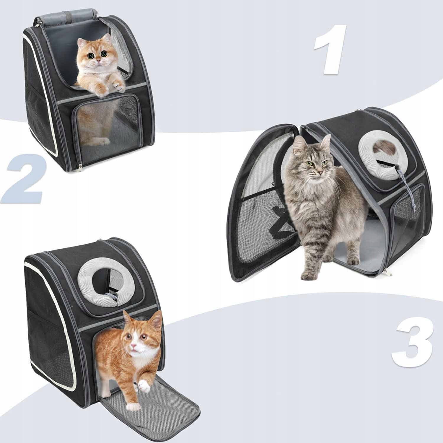 Backpack cat dog transporter plastic shades blackwith mesh roomy Kind backpack