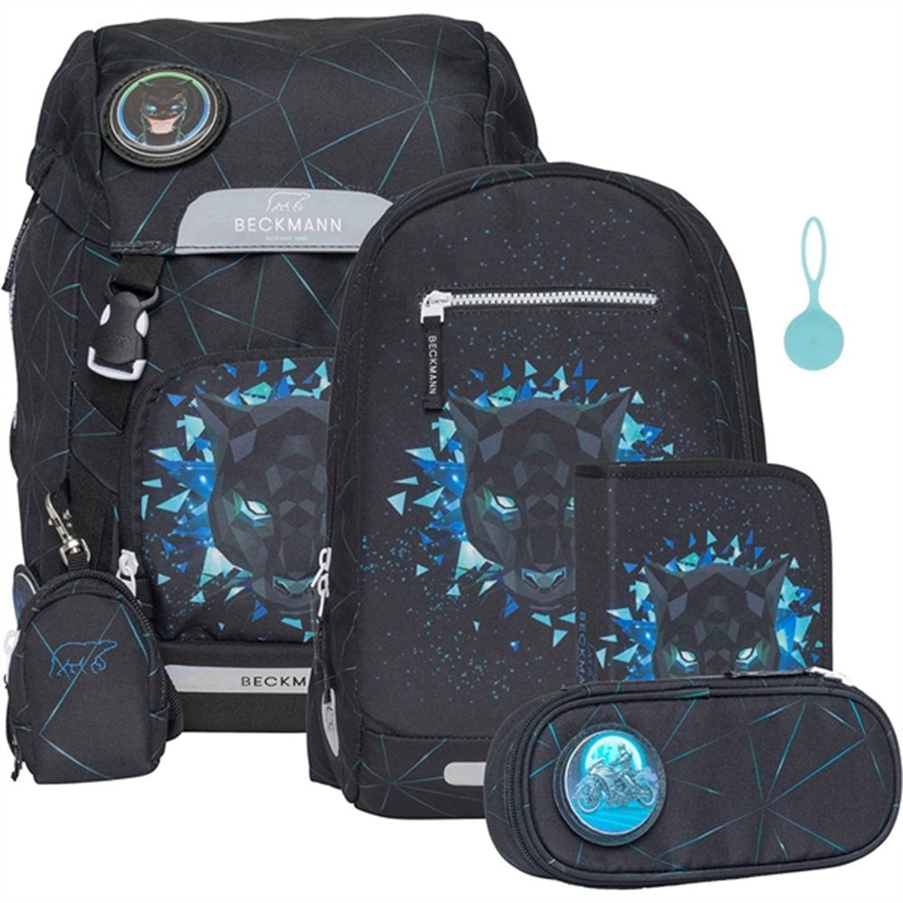 Backpack, ergonomic backpack, classic set of 7 elements, Panther