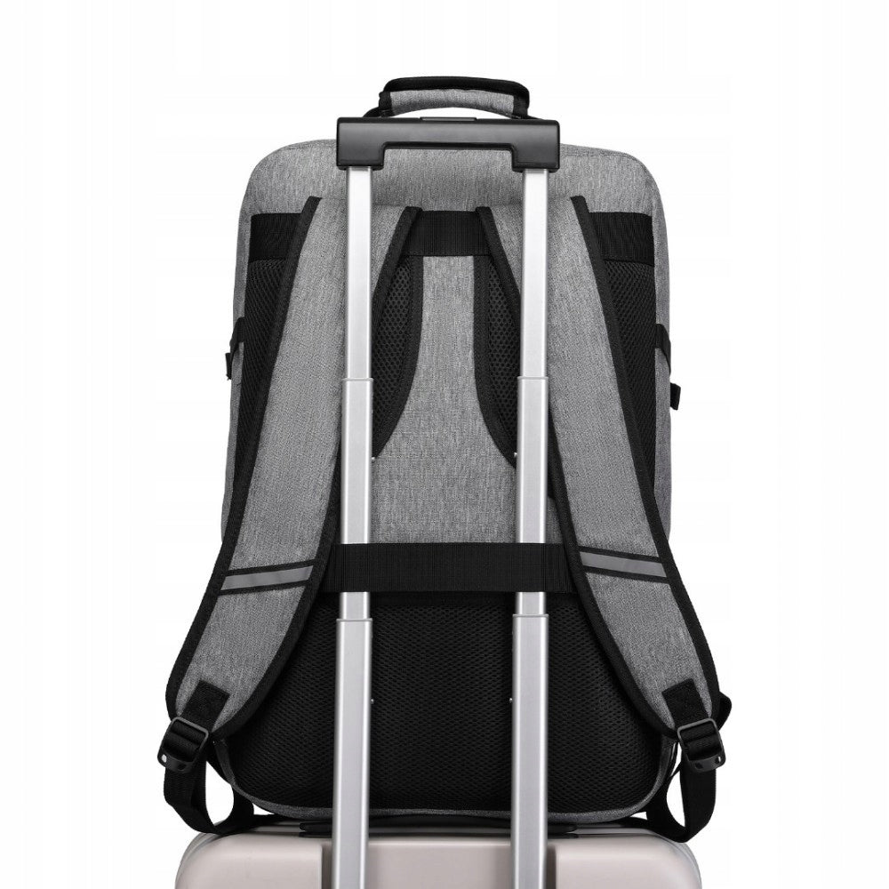 Backpack for Airplane Ryanair 55x40x20 Grey Hand Luggage Large Expander 3.0 Brand Kono