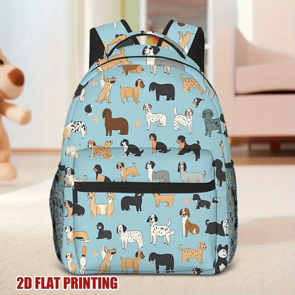 Backpack for Students, Travel, Doggy Kaleidoscope Playful Design