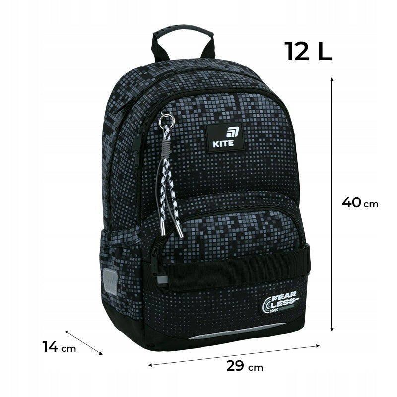 Backpack for boys to school class 1-6 black with reinforced bottom Kite Manufacturer code K26-585M-3