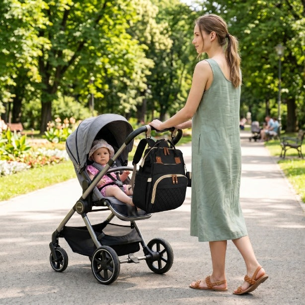 Backpack for mom to stroller waterproof pocket roomy mommy bag Peterson Packaging status original