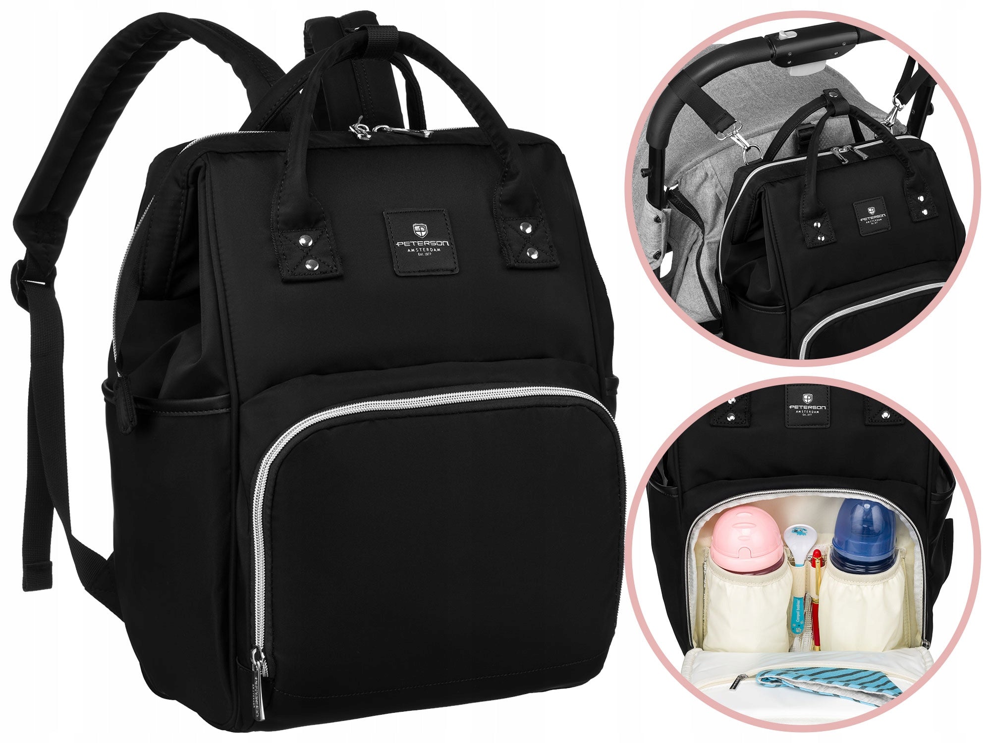 Backpack mommy bag stroller bag thermal roomy organizer PETERSON