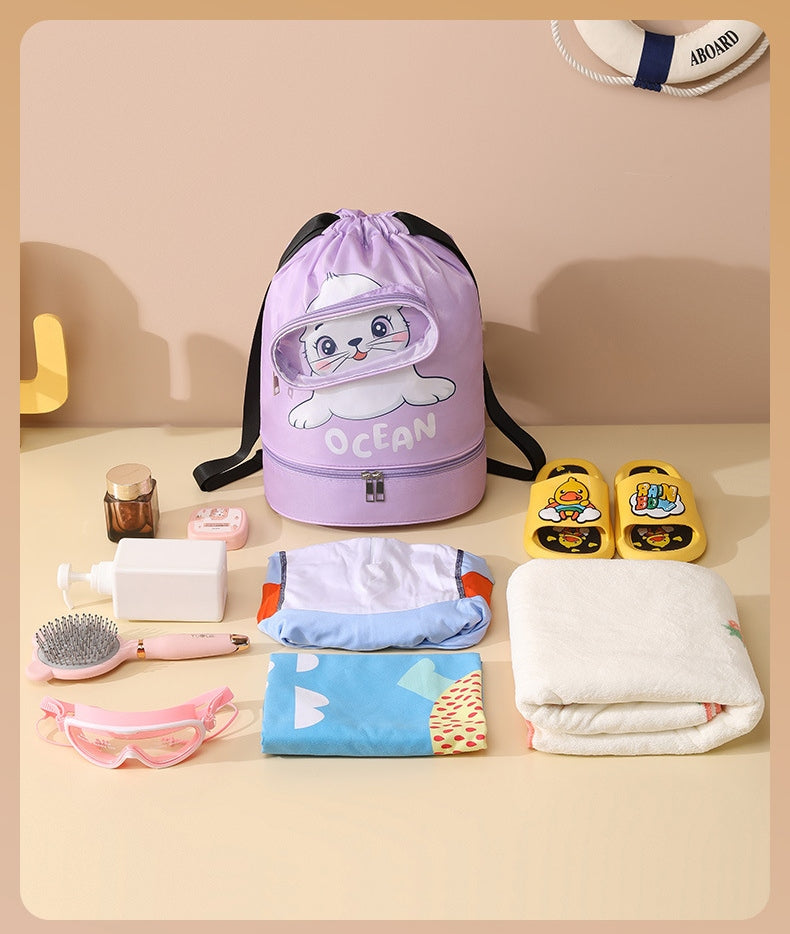 Backpack pool bag beach for kids sports training waterproof seal Manufacturer code Plecak torba basenowa dla dzieci pływanie