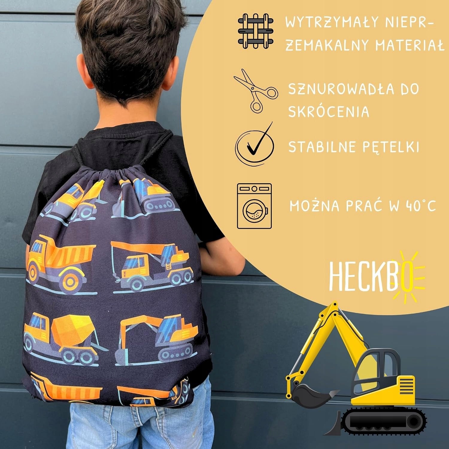 Backpack school bag construction vehicles for children 40x32 cm Packaging status original