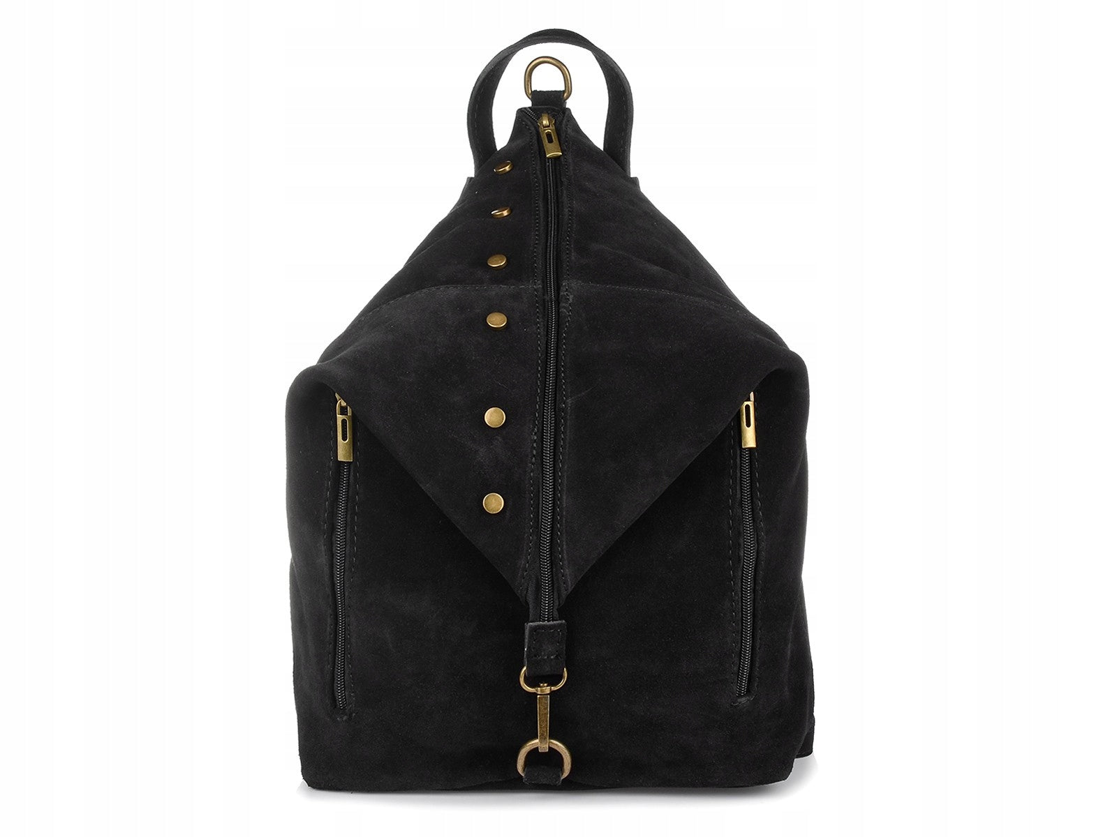Backpack suede leather stylish Italian backpack genuine leather women black Packaging status original