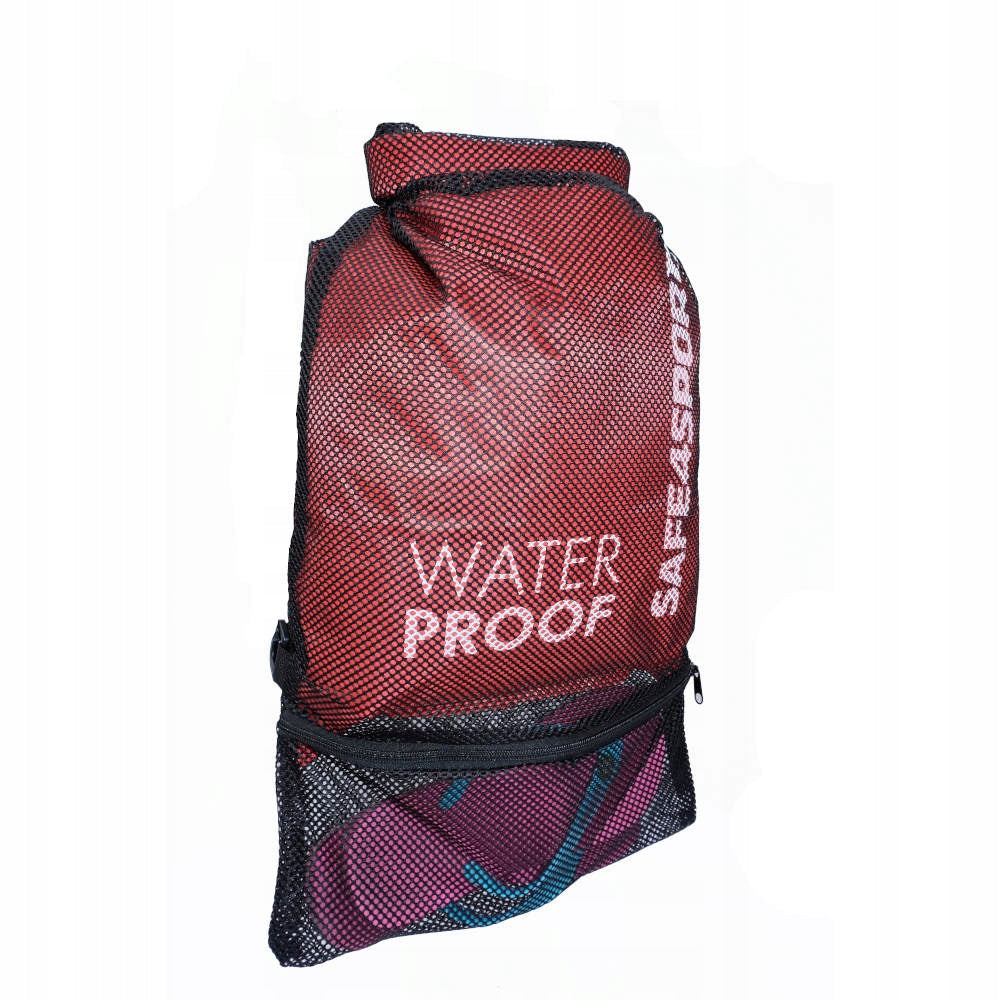 Backpack waterproof quick-drying mesh bag for swimming pool beaches kayak 20L Color red