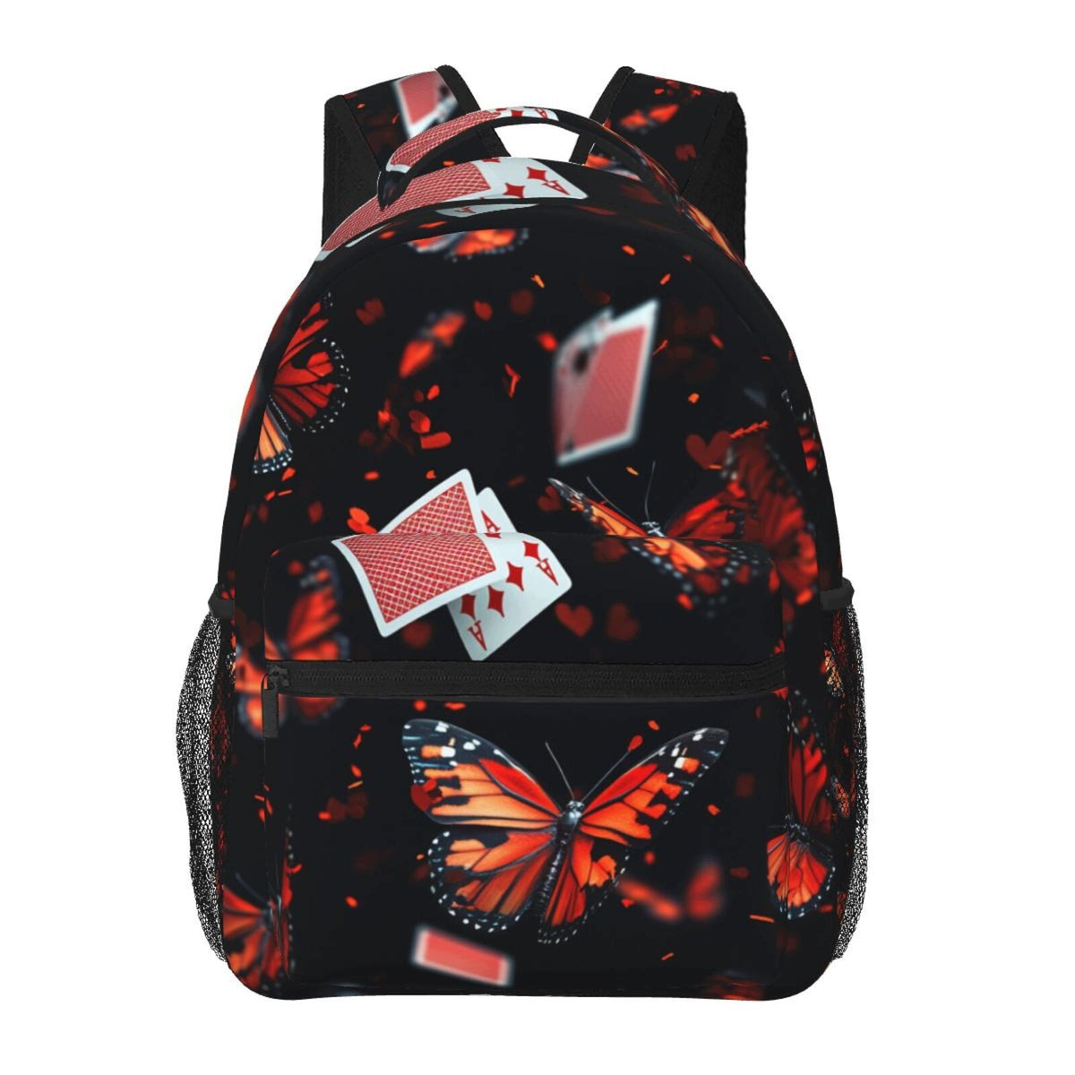 Backpack with Ace of Spades Poker Design, Large Capacity, Tablet Pocket, Padded