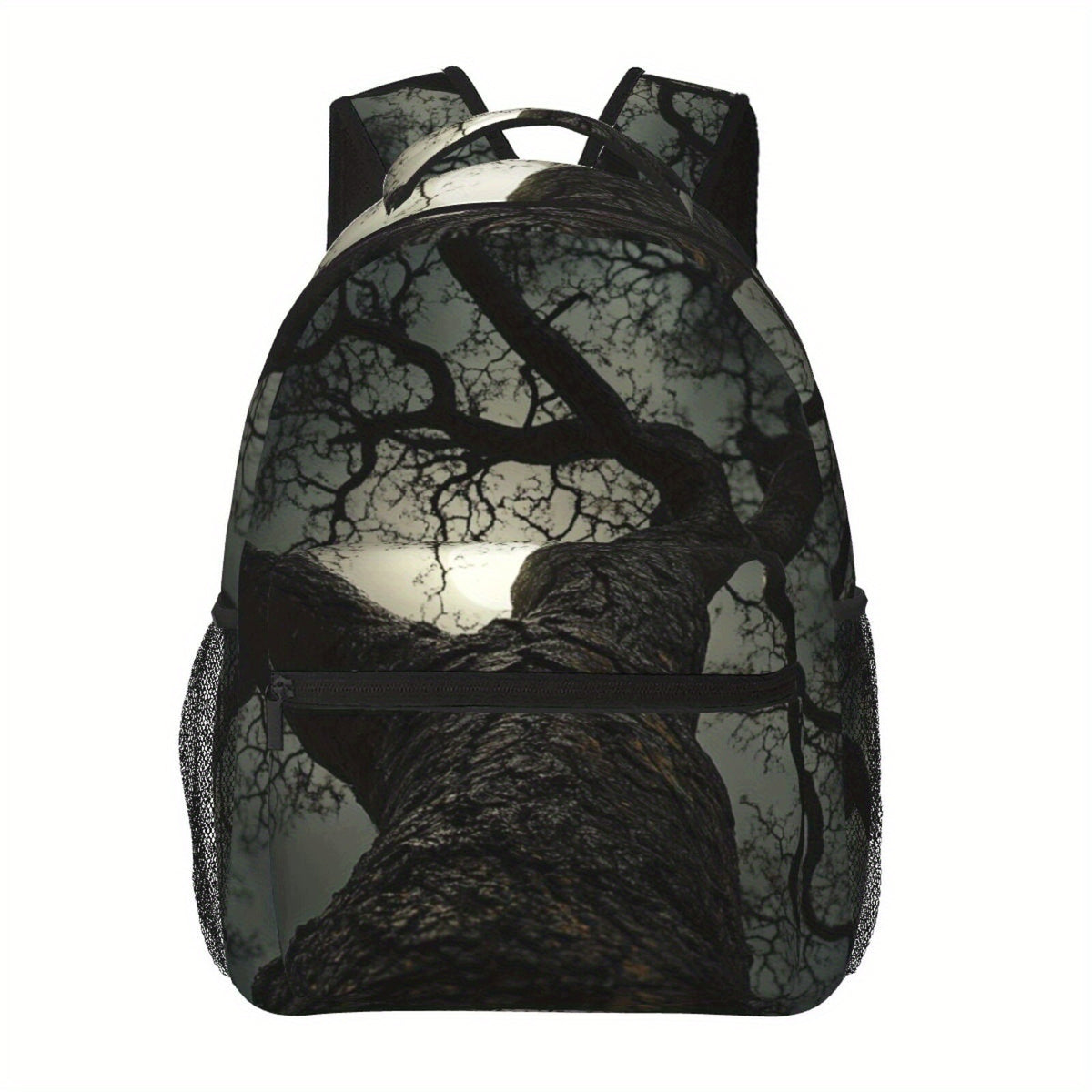 Backpack with Tree Print, Waist Protection, Multiple Compartments, and Laptop Sleeve