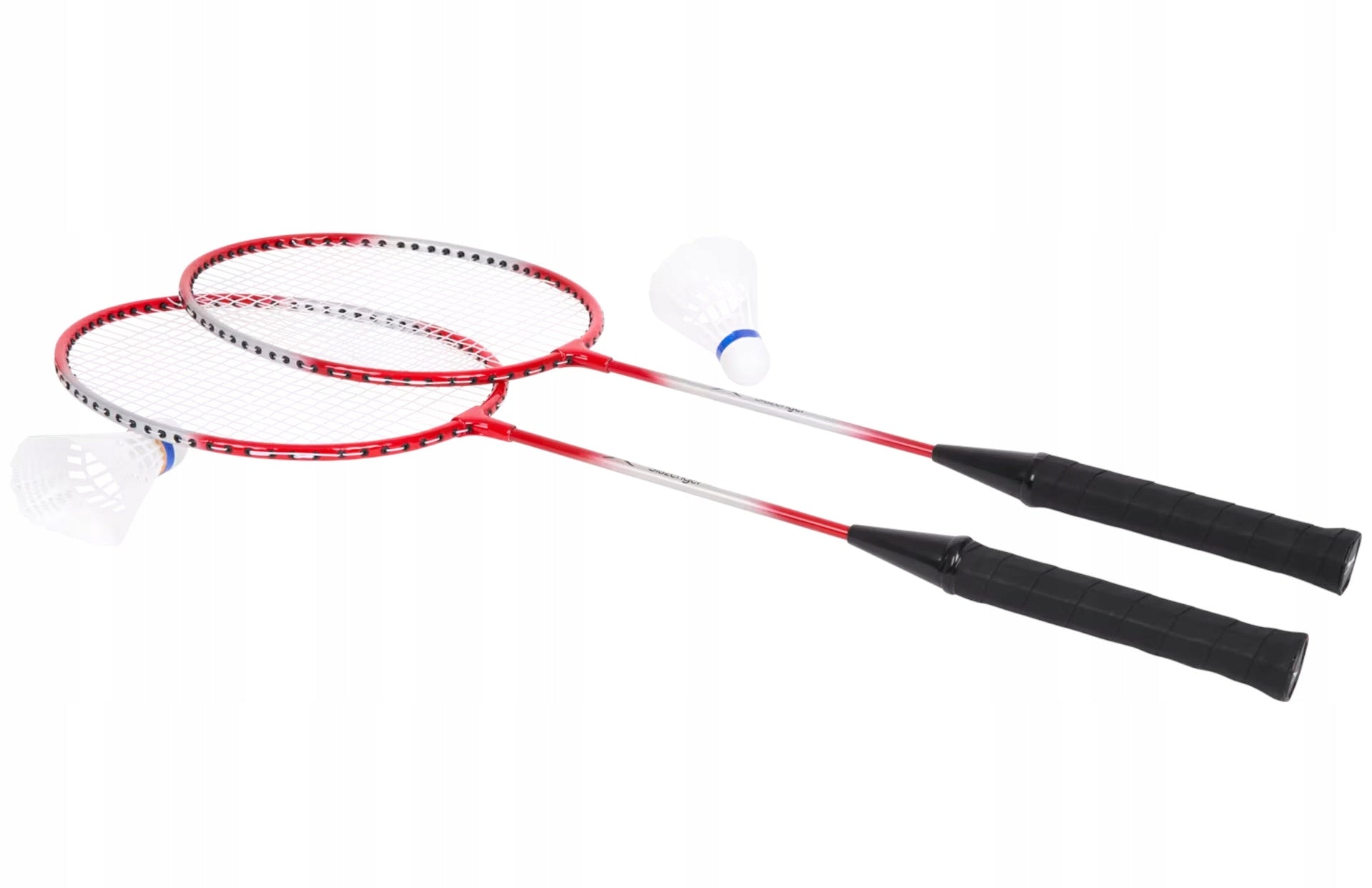 Badminton 2 rackets paddles red +2 darts + Dunlop Slazenger cover Packaging status original