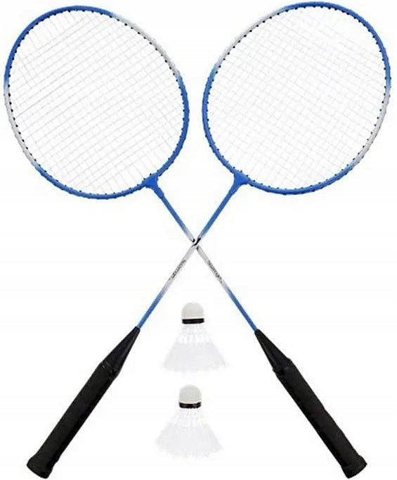 Badminton 2 rackets pallets blue +2 darts Dunlop cover Slazenger