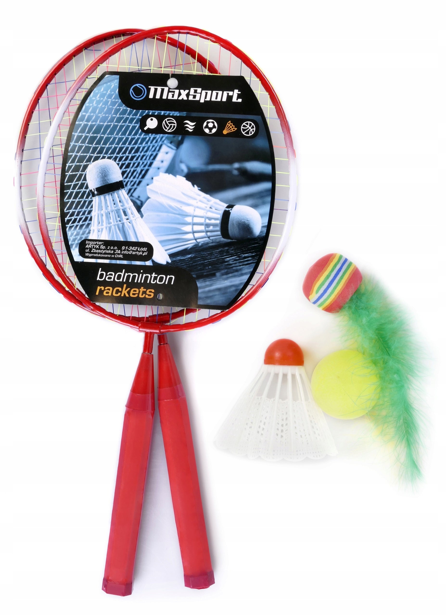 Badminton Racket Set for Kids Dart Balls MaxSport Kind shuttlecock