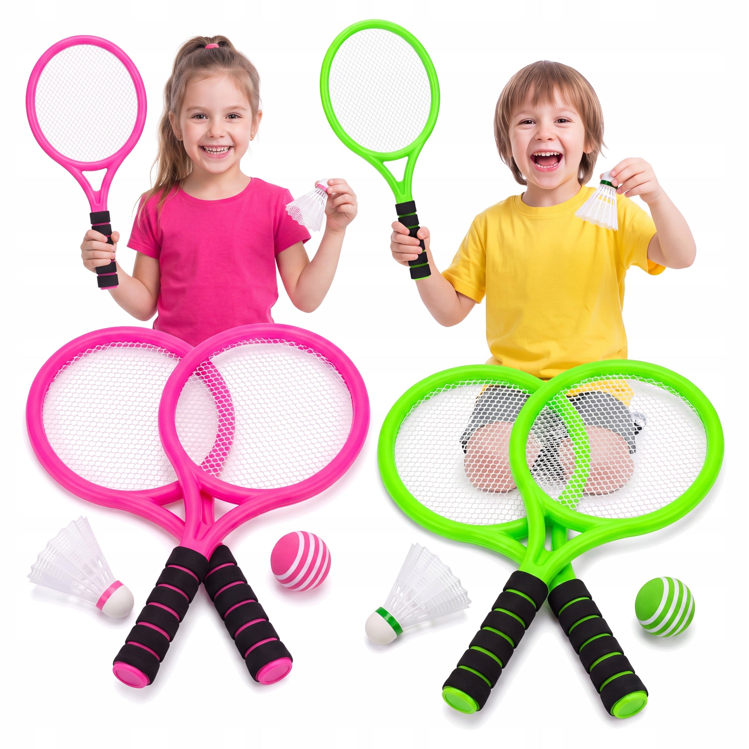 Badminton set for children rackets paddles shuttlecock ball tennis comet