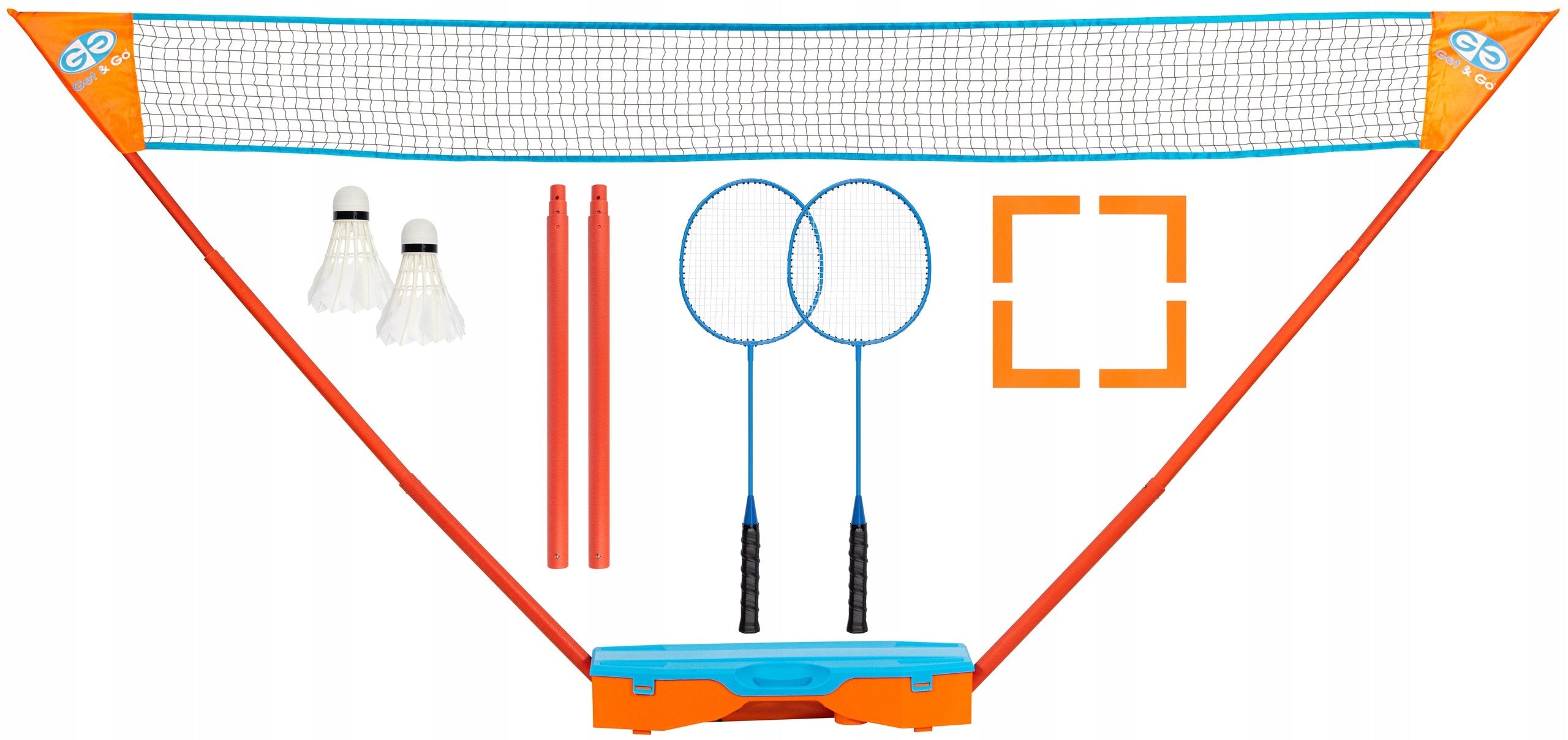 Badminton set racket net darts folding in case GET&GO 5in1 Packaging status original