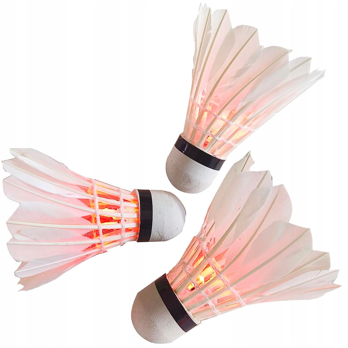 Badminton shuttlecock ENERO feather glowing LED Bdminton Set of 3
