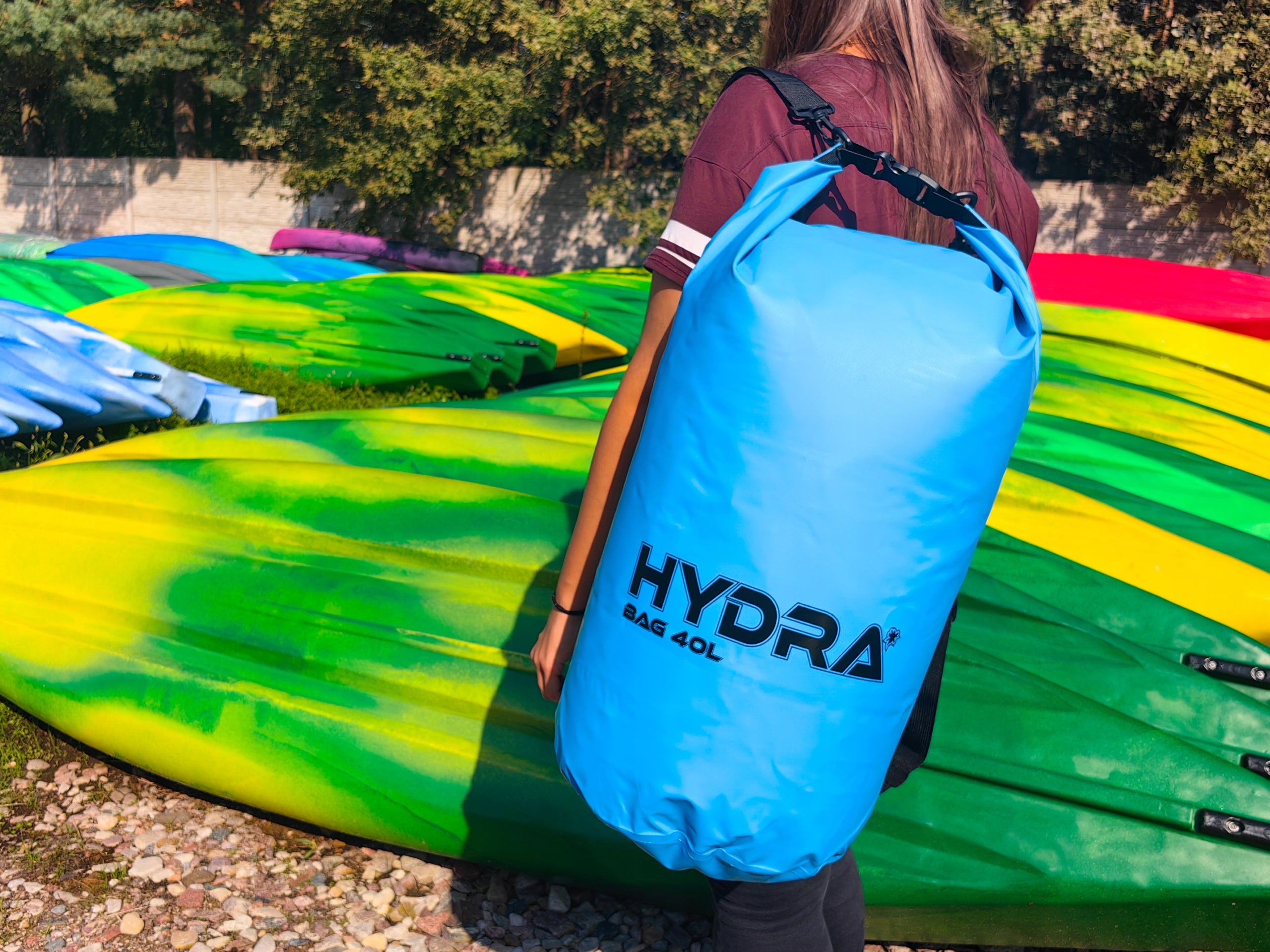 Bag Waterproof Packaging 500 PVC 40L For Kayak Bag Backpack Waterproof Model Hydra 500 PCV 40L Niebieski