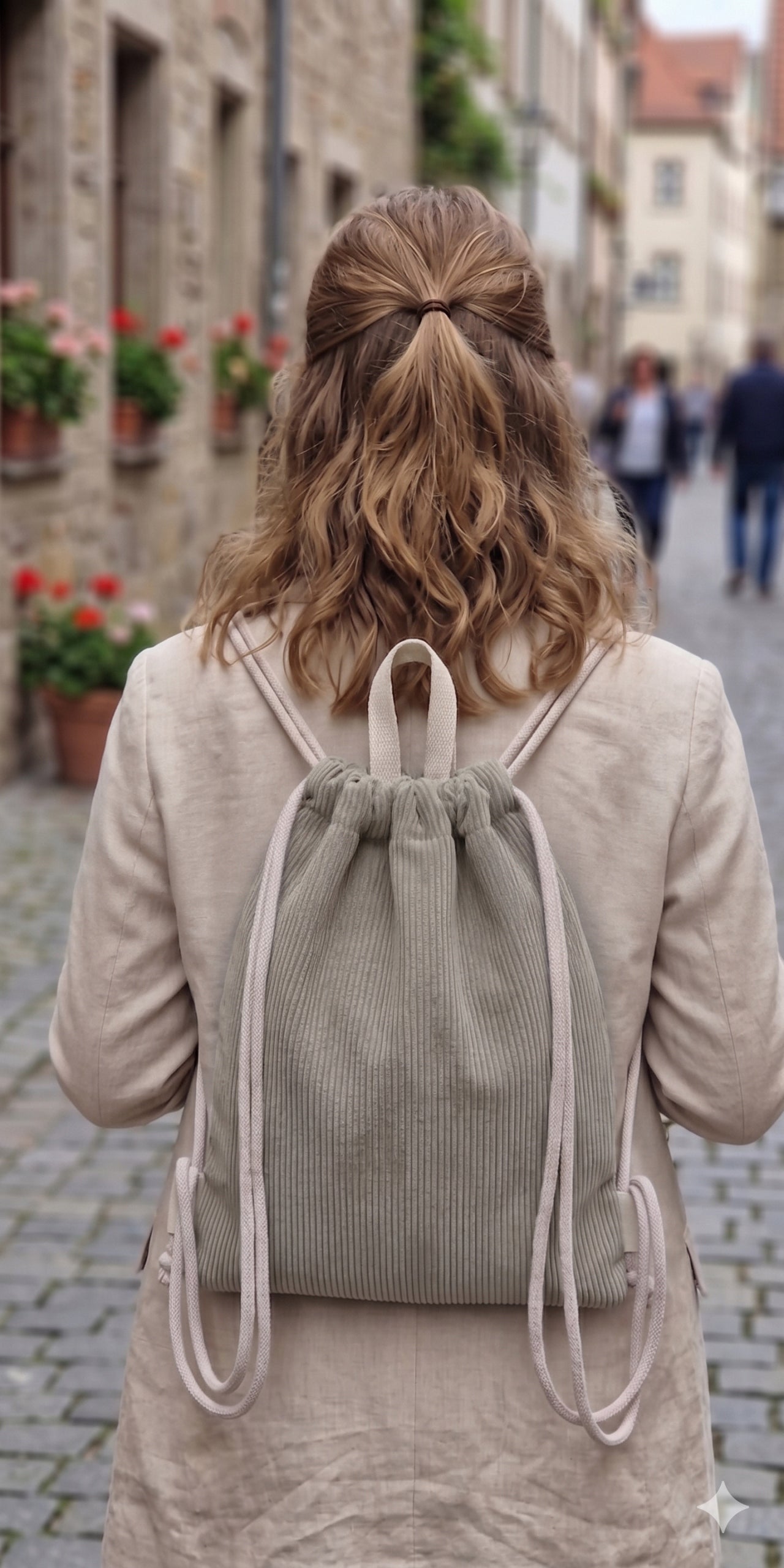 Bag backpack grey corduroy polish product